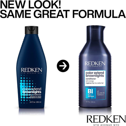 Redken Color Extend Brownlights | Blue Conditioner | For Natural &amp; Color-Treated Brunettes