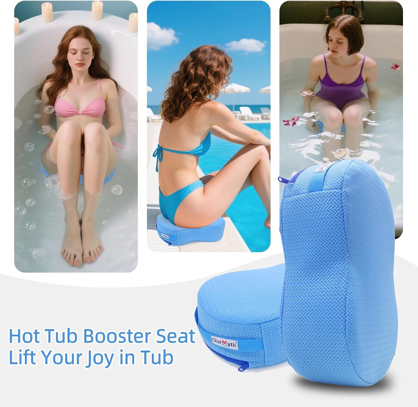Hot Tub Booster Seat, 40 x 30 x 12cm / 15.8 x 11.8 x 4.7inch Bath Spa Booster Seat, quick dry Bath Cushion to sit on for Adults