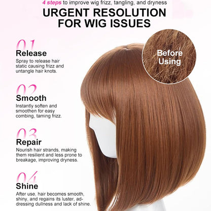 Wig Hair Spray Leave-In Conditioner - Moisturizing &amp; Hydrating Detangler for Synthetic Hair - 80ml