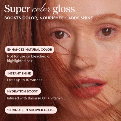 Glaze Supergloss Color Conditioning Gloss – Hydrating Semi-Permanent Color Hair Gloss &amp; Shine Boost – Color Depositing Mask - Vegan, Cruelty-Free – 190ml - Copper Crush - Bright Copper