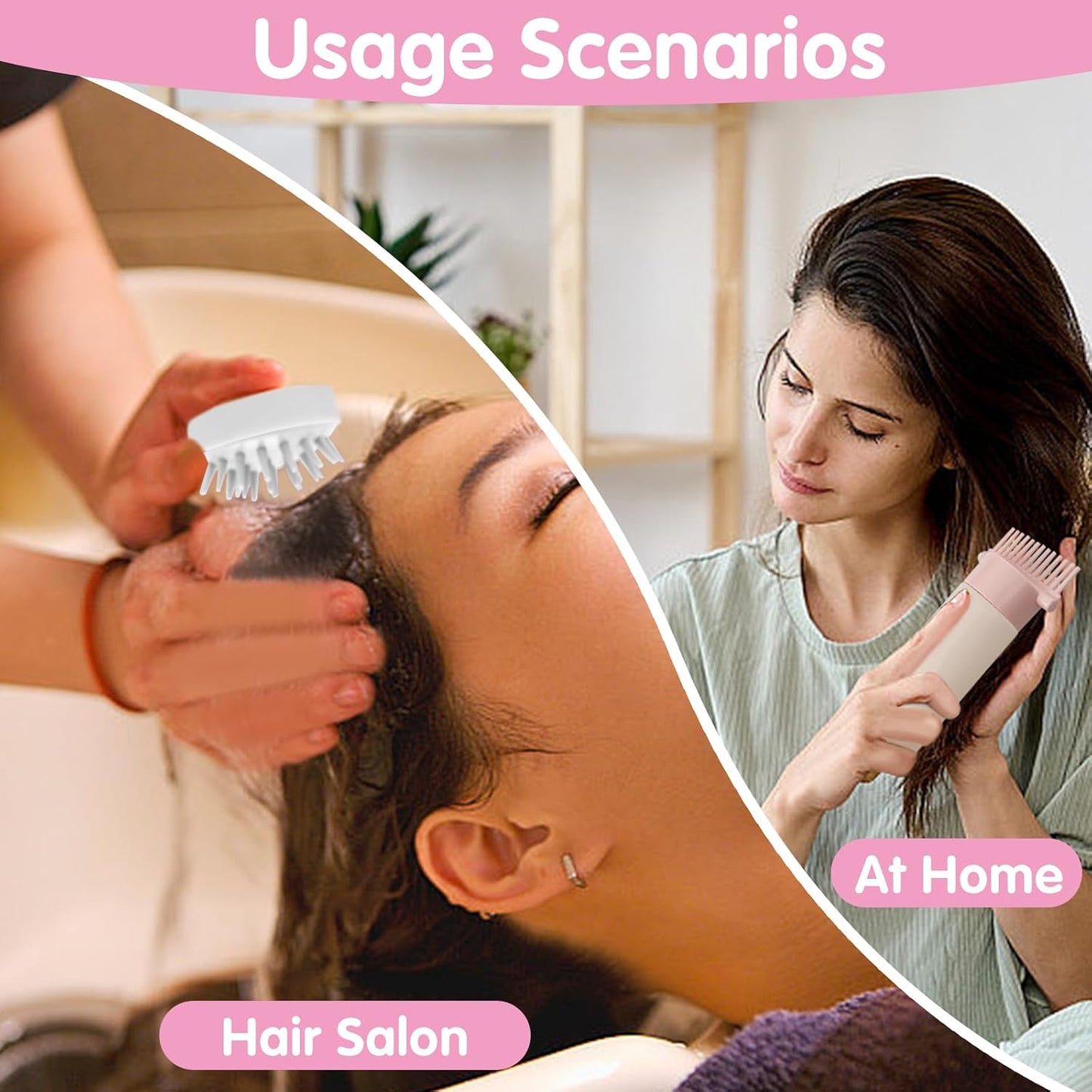2 Hair Oil Applicator Bottle 180ml with 2 Scalp Massager, Oil Applicator Bottle for Hair with Scale, Oil Bottle for Hair Even Dyeing, Root Comb Applicator Brush Easy to Apply