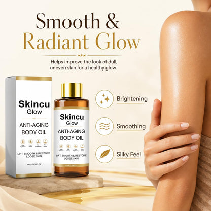 Skincu Anti Aging Body Oil, Skincu Glow Remedy Oil Skin Tightening Plant-Based Firming &amp; Moisturising Oil, Lightweight Non-greasy Formula for Smooth Glowing Skin, 100ml
