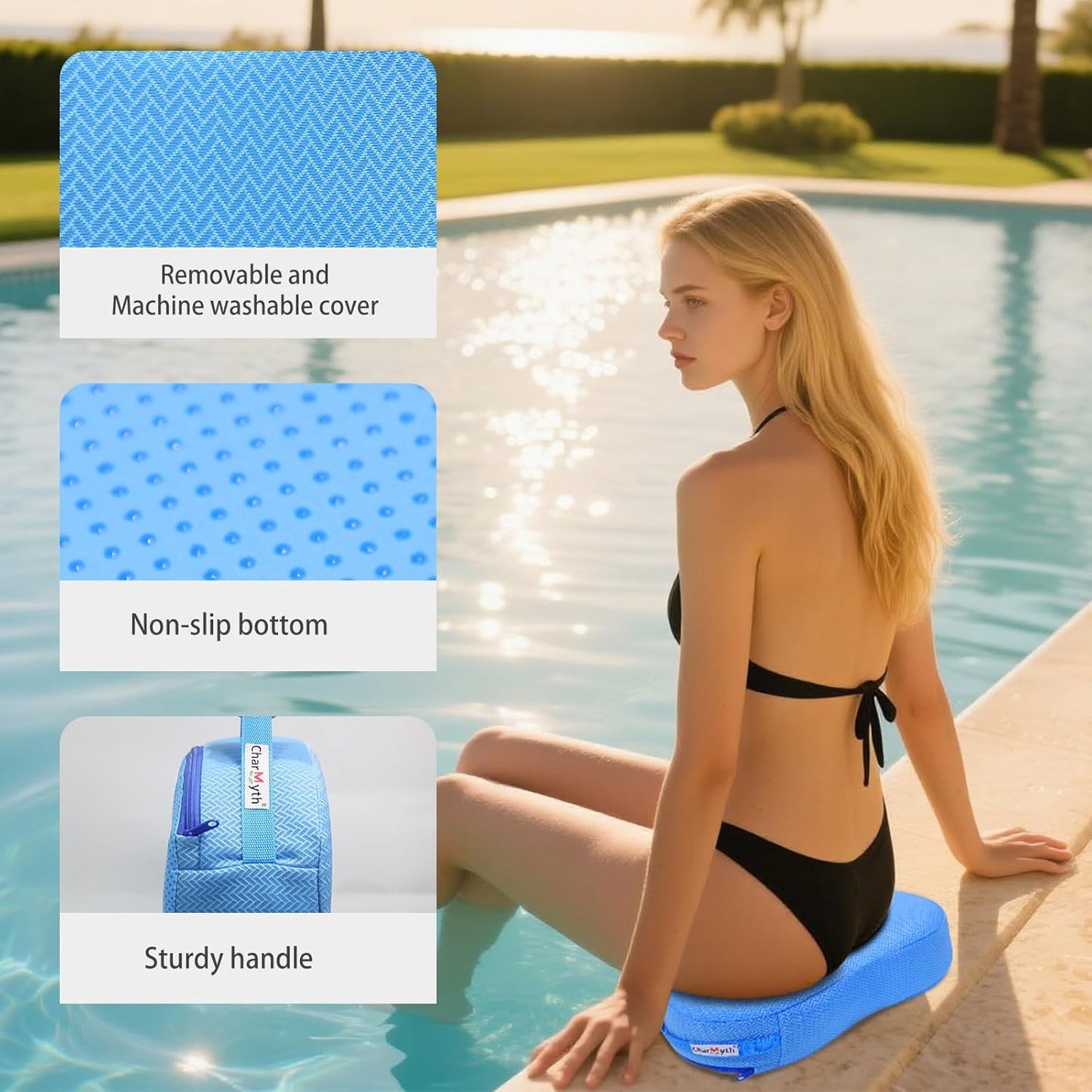 Hot Tub Booster Seat, 40 x 30 x 12cm / 15.8 x 11.8 x 4.7inch Bath Spa Booster Seat, quick dry Bath Cushion to sit on for Adults