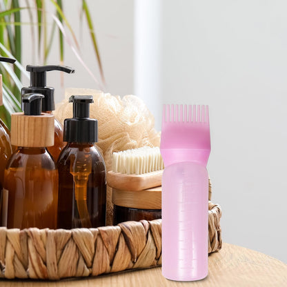 Hair Oil Applicator - 2 in 1 Root Comb &amp; Scalp Treatment Bottle with Graduated Scale for Salon &amp; Home DIY