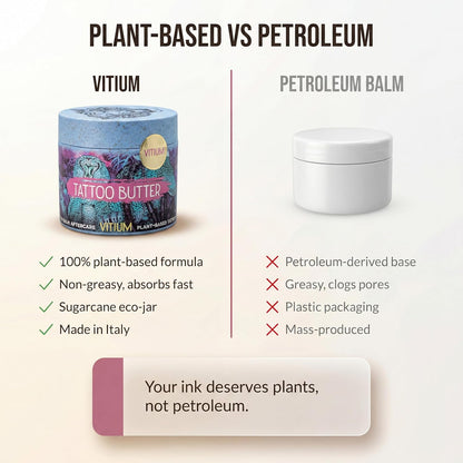 VITIUM Tattoo Butter 100ml, Vegan Aftercare Balm for New &amp; Healed Tattoos