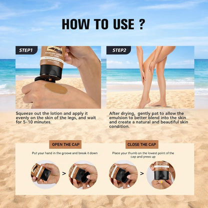 100ml Leg Makeup Waterproof No Transfer,Body Coverage Foundation Full Coverage Waterproof,Leg and Body Makeup to Cover Veins,Long Lasting Moisturizing Concealer,Naturally Blends Skin (#2Medium Tan)