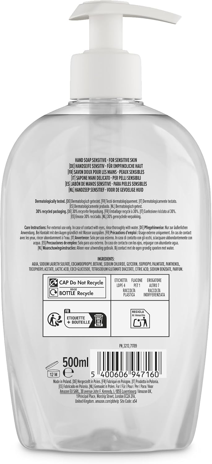 by Amazon Sensitive Hand Soap, 4 x 500ml
