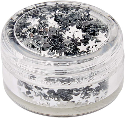 Stargazer Silver Star Face &amp; Body Glitter - Makeup Stars for Face, Body &amp; Festival Looks - Party &amp; Costume Makeup - Cruelty-Free