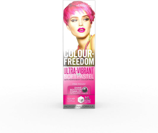 Knight &amp; Wilson Colour-Freedom 150ml Pink Pizazz Semi-Permanent Hair Colour - Ultra-Vibrant Vegan Friendly Colour Mask with Shine Booster Complex - Ammonia Free Colour Lasts Up To 6-10 Washes