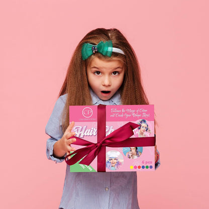Hair Chalk Gift for Girls - 6 Pens Temporary Non-Toxic Easy Washable Hair Dye Colorful, Pens, Gift Birthday Party Girls, Multicolour