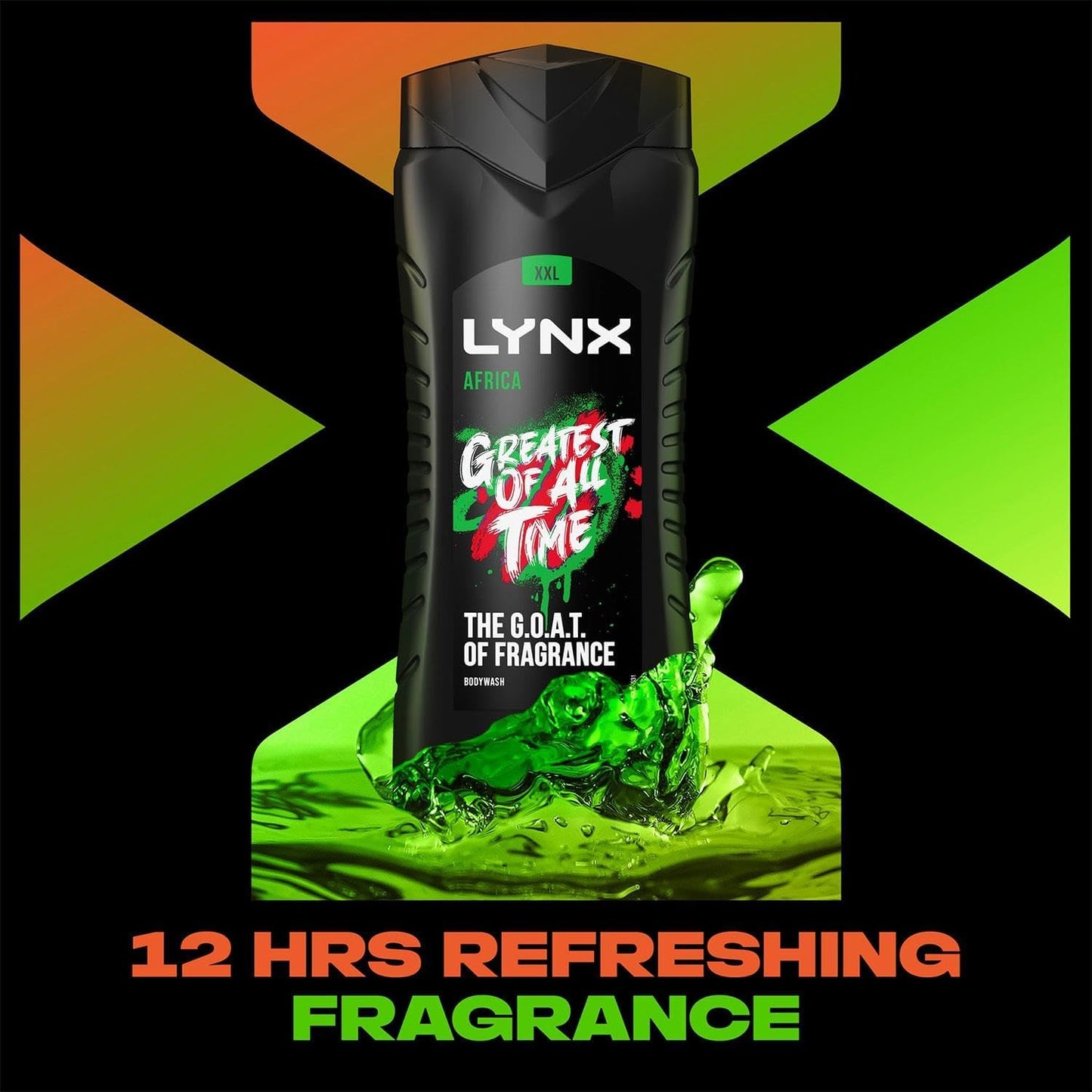 Lynx Limited Edition FIFA Africa 3-in-1 Body Wash shower gel with a mandarin &amp; sandalwood fragrance for an all day fresh &amp; clean feel 500 ml