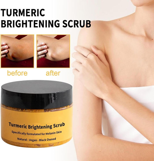 Turmeric Scrub for Skin Lightening, Exfoliating Body Scrub for Dark Spots, Cleansing &amp; Moisturizing Skin Care for Dull, Uneven Skin Tone for Men Women (1PC)