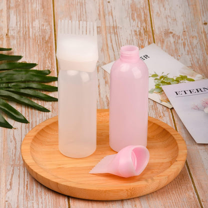 1 Pack White Hair Dye Brush Bottle Root Comb Applicator Bottle Hair Coloring Dye Applicator Scalp Treatment Bottle (White)