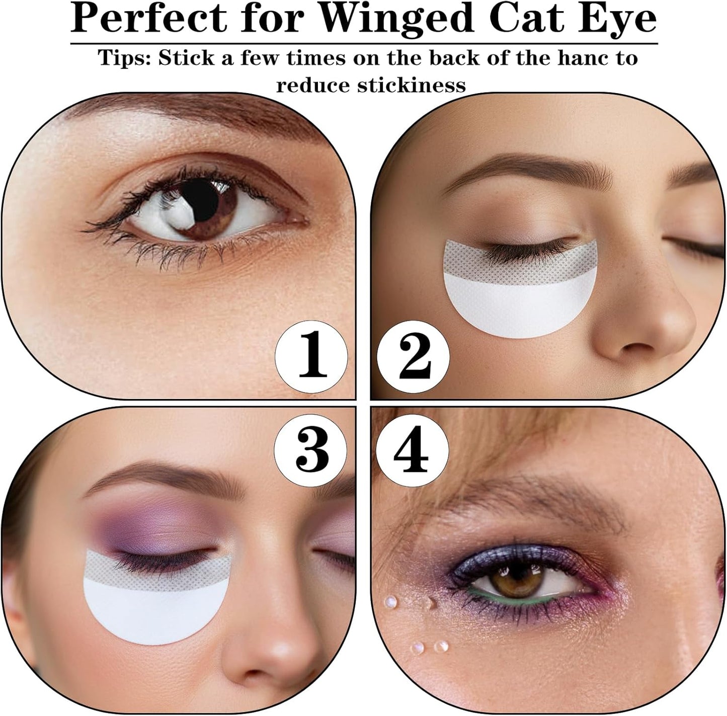 Ouligay 200 PCS Eyeshadow Shields Lint Free Eyeshadow Shield Eyeshadows Stencil for Prevent Makeup Residue Gel Pad Under Eye Patches for Eyelash Extensions Eyeliner Lip Tinting Makeup