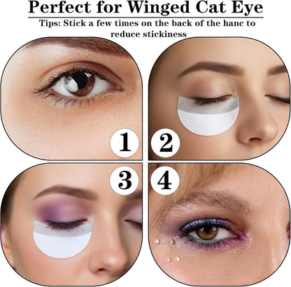 Ouligay 200 PCS Eyeshadow Shields Lint Free Eyeshadow Shield Eyeshadows Stencil for Prevent Makeup Residue Gel Pad Under Eye Patches for Eyelash Extensions Eyeliner Lip Tinting Makeup