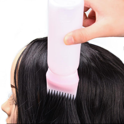 2 Pieces Pink Dye Brush Bottle for Hair Dyeing Shampoo Oil Comb Hair Tools Applicator (Pink)