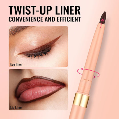 OULAC Matte Brown Eye Liner Pencils Waterproof, Smudge-proof Retractable Eyeliner Lasts 24H +, Highly Pigmented and Smooth, Long-lasting Formula, Vegan (03) Teddy