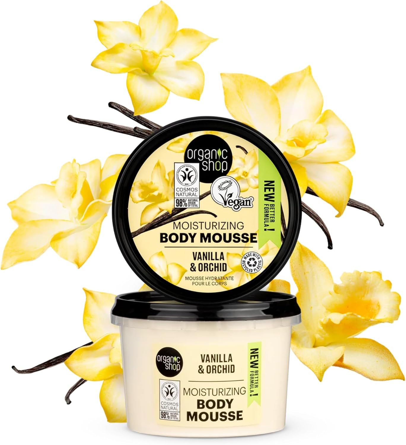 Organic Shop Body Mousse Moisturizing Vanilla &amp; Orchid, 250 ml