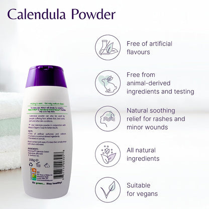 Mistry's Calendula Powder 150g - Natural Plant Based Powder for Wounds and Skin Irritation - Additive Free, Vegan