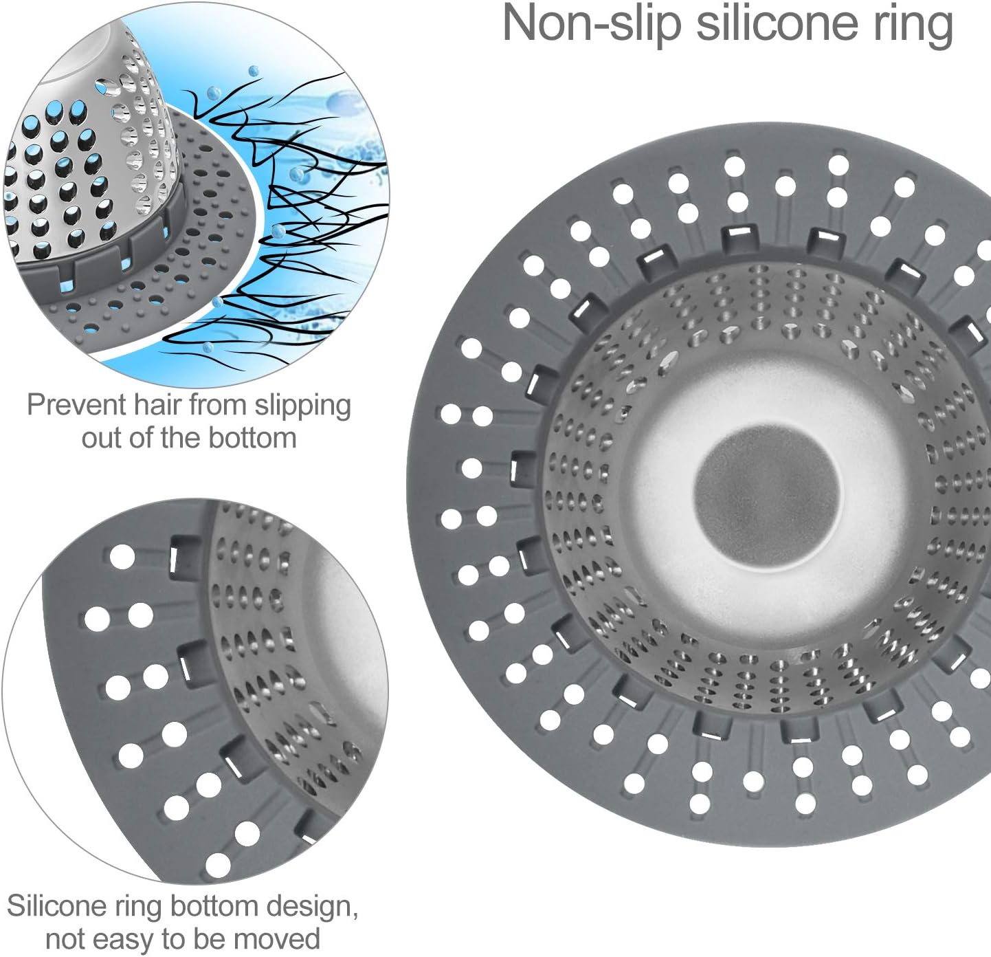 LEKEYE Drain Hair Catcher/Bathtub Drain Cover/Drain Protector for Pop-Up &amp; Regular Drains(Patented Product)