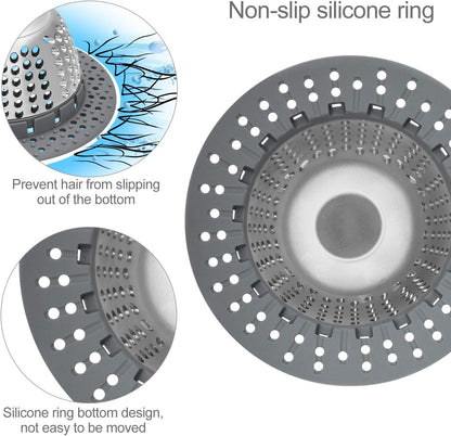 LEKEYE Drain Hair Catcher/Bathtub Drain Cover/Drain Protector for Pop-Up &amp; Regular Drains(Patented Product)