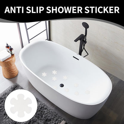 MEKEET 25PCS Anti Slip Bath Stickers White Shower Non Slip Stickers for Flower Shape Transparent Non-Slip Bathtub Stickers Anti Skid Tape Safety Mat with Scraper Suitable for Floor Stairs Bath