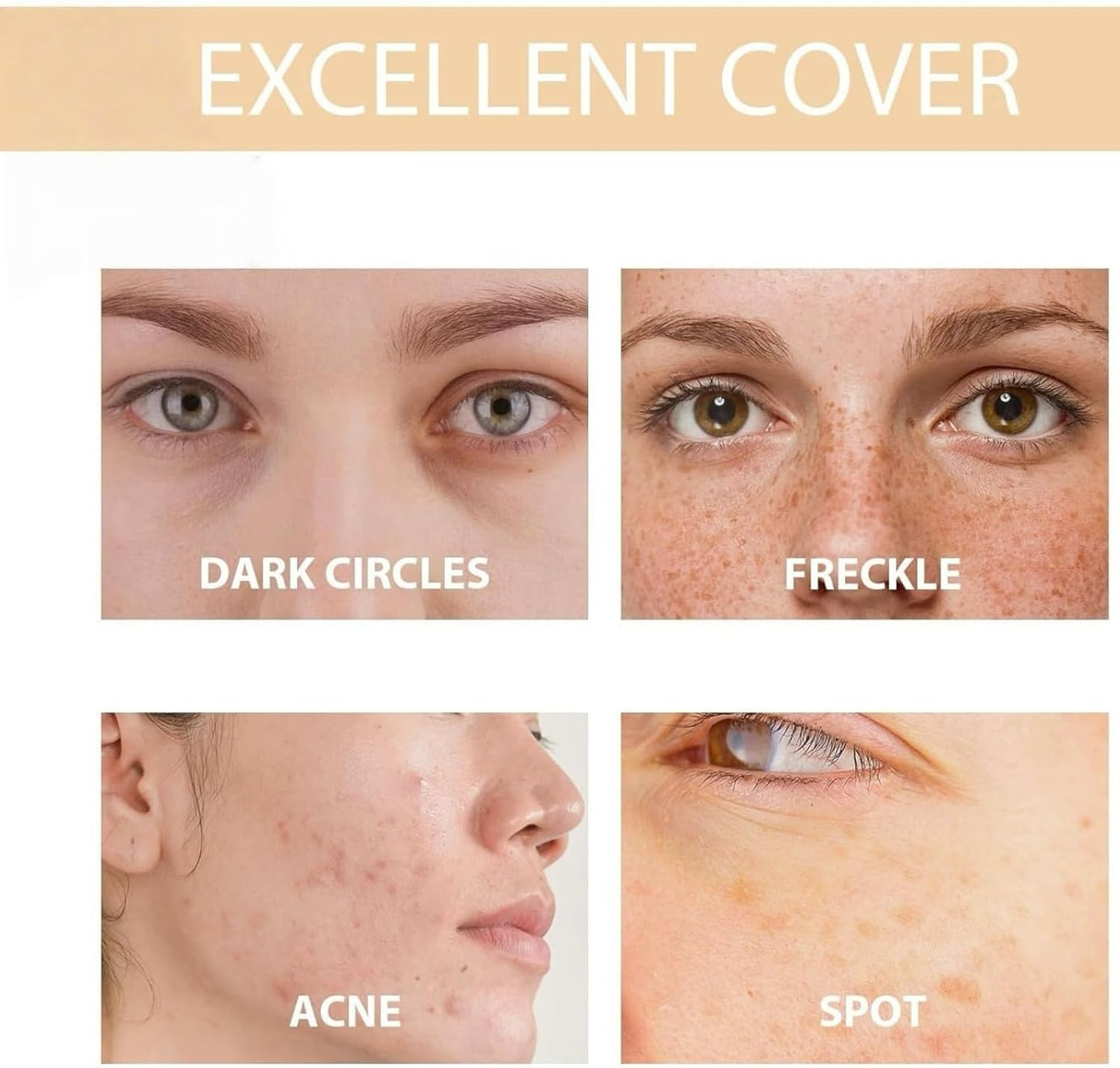Waterproof Body Concealer&amp;Leg Foundation,High Coverage Body Makeup Full Coverage Waterproof,Tattoo Cover Up Cream,Effectively Conceals Tattoos Scars Varicose Veins,Sweat-Resistant Natural Look