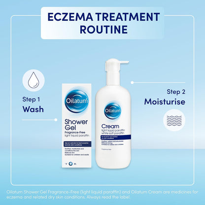 Oilatum Emollient Cream for Eczema, Psoriasis and Dry Skin Conditions, Soothing Formula for Sensitive Skin, Hydrating Relief for Itchy, Irritated Skin, Dermatologist Recommended, 1 x 500ml