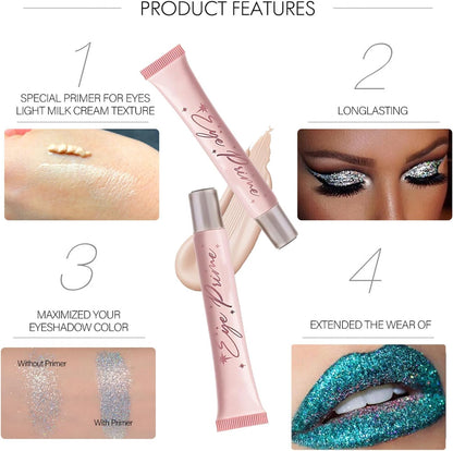 Long Lasting Waterproof Eyeshadow Primer Cream - 24 Hours Smudge-proof Pigment Base