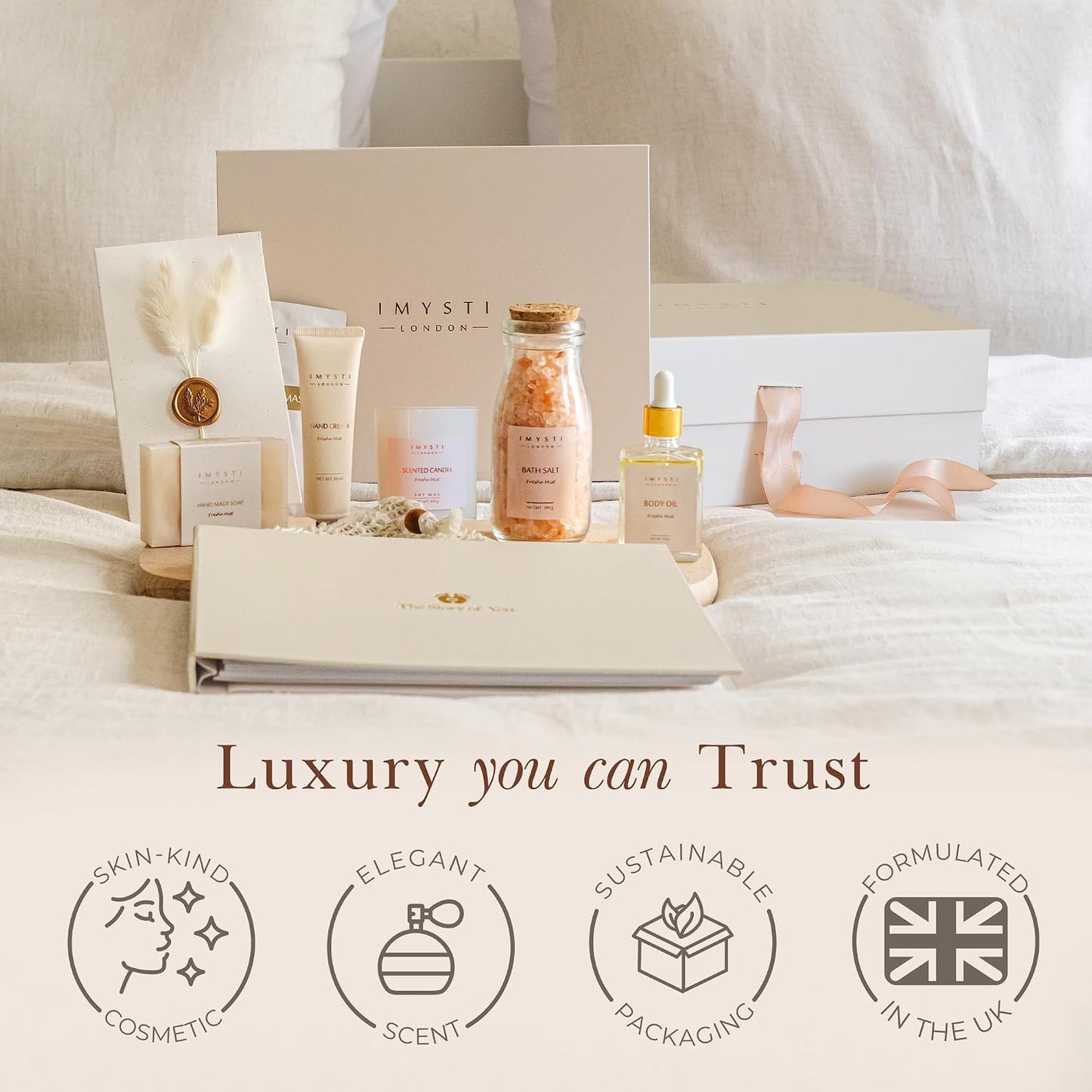 New Mum to Be Pamper Hamper - 10 Luxury Baby Shower Gifts for Mothers and Newborn Baby Gift - Pregnancy Self Care Kit Package with Home Spa Presents Pampering (Standard)