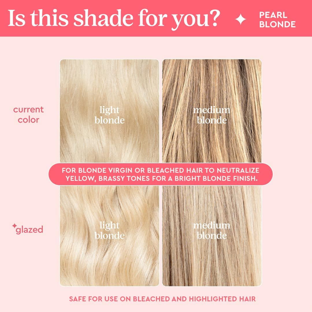 Glaze Supergloss Color Conditioning Gloss – Hydrating Semi-Permanent Colour Hair Gloss &amp; Shine Boost – For Light Blonde Hair – 190ml - Pearl Blonde