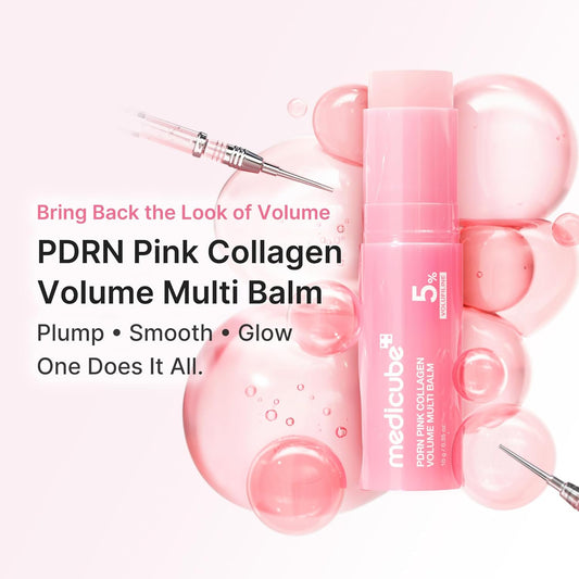 medicube PDRN Pink Collagen Volume Multi Balm Stick | Volufiline, PDRN, NAD, Collagen | Face &amp; Body Balm for Under-Eyes, Neck, Forehead, Smile Lines, Lips | Plumping, Radiance, Line Care | K-Beauty