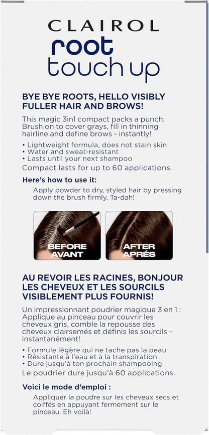 Clairol Root Touch-Up Temporary Concealing Powder, Dark Brown Hair Color, 1 Count