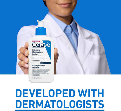 CeraVe Intensive Moisturising Lotion With 3 Essential Ceramides, Hyaluronic Acid, Shea Butter, MVE Technology, For Very Dry Itchy Skin, Fast-Acting, Fragrance Free