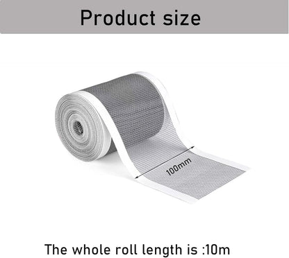 Shower Hair Strainer 100mm x 10m, Self-Adhesive Shower Drain Strainer, Disposable Mesh Hair Catcher with Plastic Scraper, Drain Filter for Showers, Bathtubs, and Kitchens