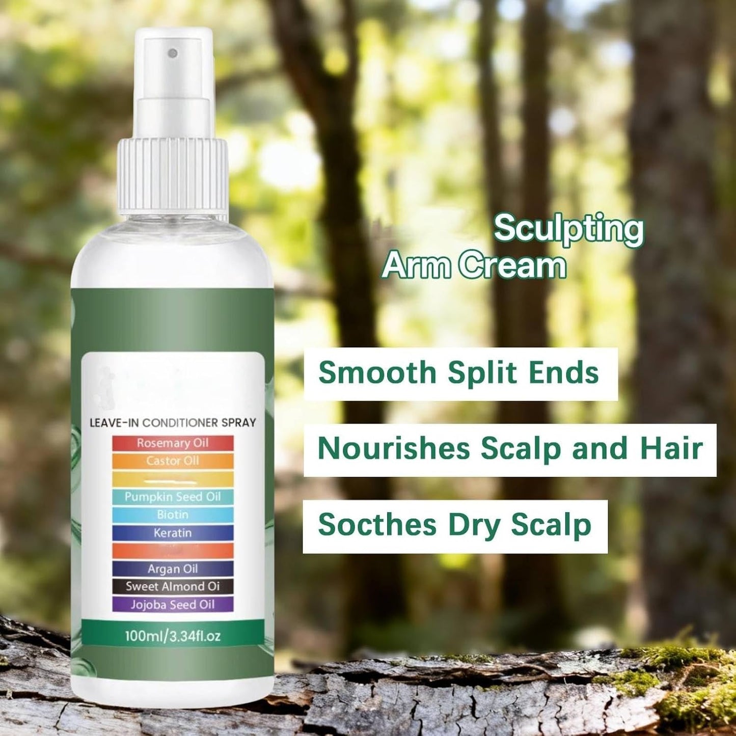 Hair Conditioning Mist Detangling Spray, Multi-Tasking Leave-In Spray, Keratin Hair Essences Spray, Leave-In Conditioning Mist for Dry, Scalp Care Spary for Hair Bouncy and Glossy (1PC)