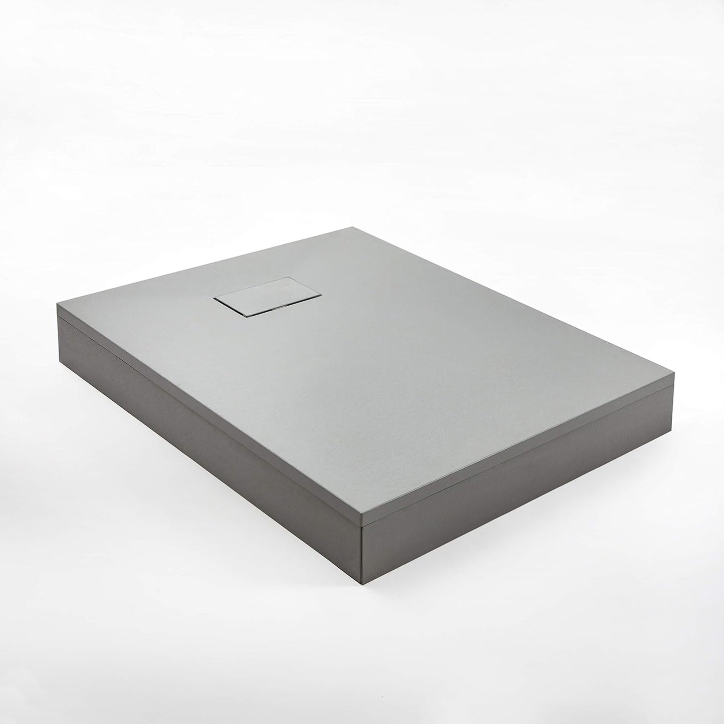 Milano Rasa Light Grey Slate Effect Rectangular Shower Tray Side Panel and Fixing Kit - 1800mm