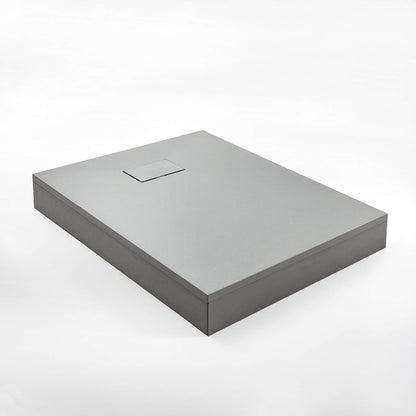 Milano Rasa Light Grey Slate Effect Rectangular Shower Tray Side Panel and Fixing Kit - 1800mm