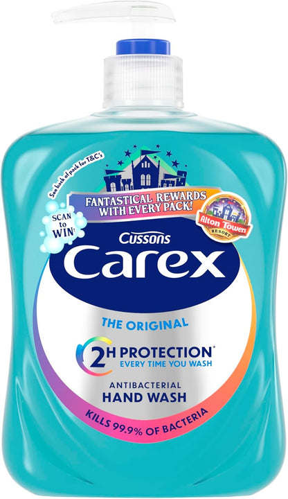 Carex 2 Hour Protection Antibacterial Original Hand Wash, Clean &amp; Protect Hands, Bulk Buy, Pack of 6 x 500ml