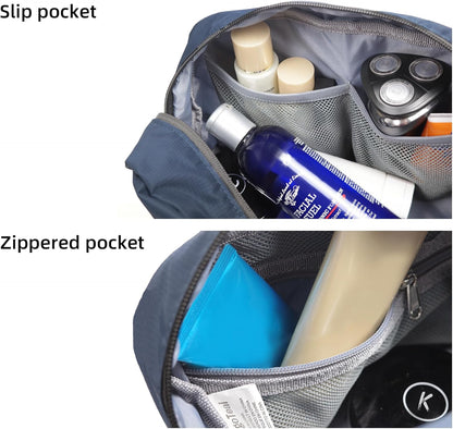 Travel Toiletry Bag 8L, Large Wash Bag with Waterproof TPU Wet/Dry Compartment