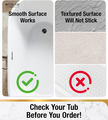 HITSLAM Oval Bath Mat Non Slip Anti Mould, 68 x 38 CM Anti Slip Shower Mat for Bathroom , Machine Washable Bubble Bathtub mat with Suction Cups and Drain Holes, Soft on Feet, Clear