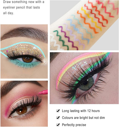 Waterproof Long-Lasting Smudge-Proof Gel Eyeliner Pen with Fine Tip for Precise Lines, All Day Wear Eye Liner Pencil for Mature Women Makeup (17#Midnight Plum)