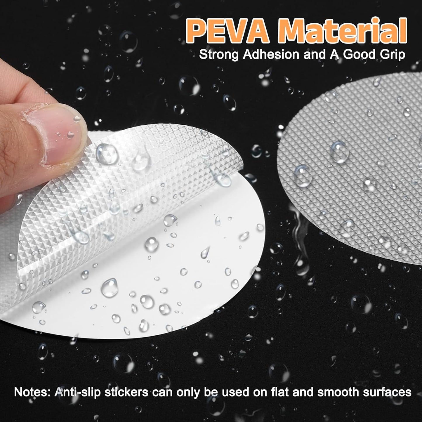 sourcing map 24pcs Non-Slip Bathtub Stickers,PEVA Anti-Slip Shower Stickers Showers Treads Round Appliques with 2 Pcs Scraper for Bath Tub Shower Stairs, Grey