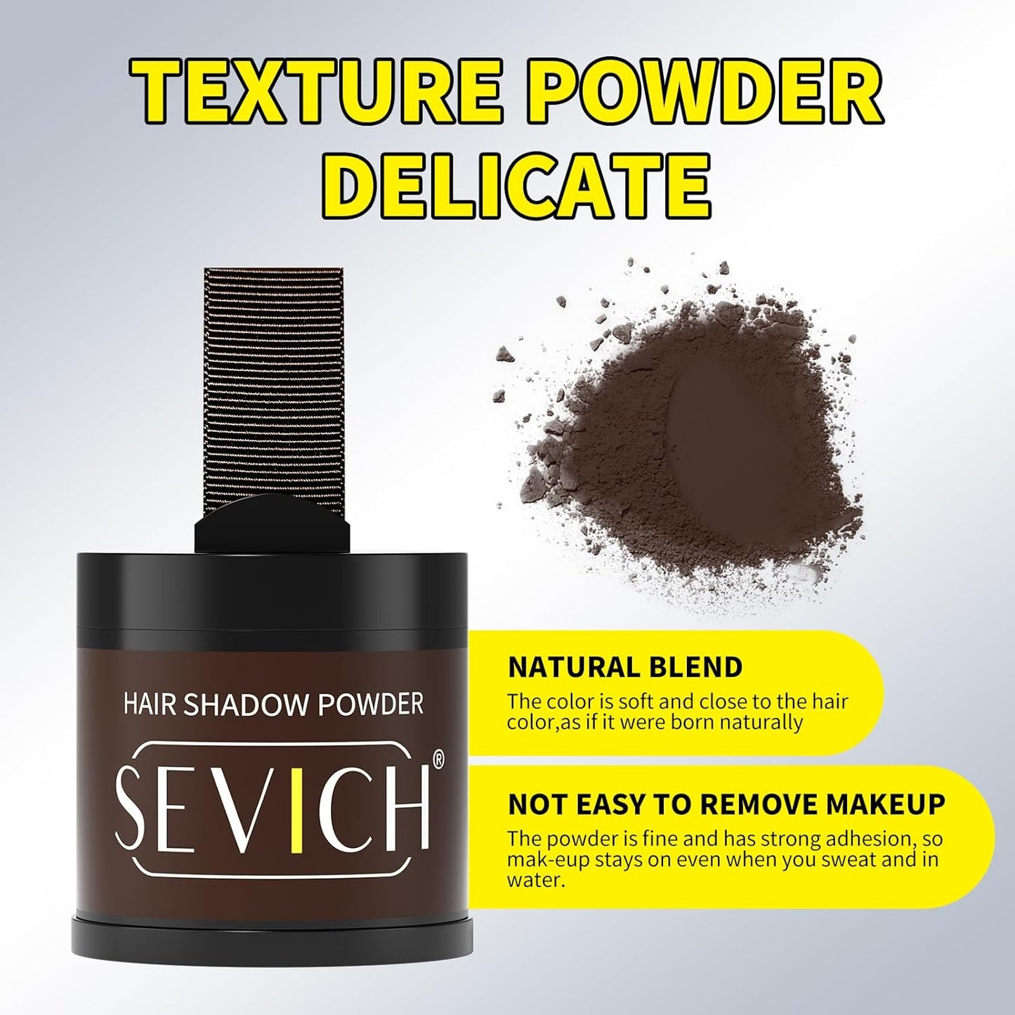 Sevich Hairline Powder 10g Large Capacity,Instantly Conceals Hair Loss,Root Touch up Powder,Hair Shadow Toppers for Women &amp; Men Thinning Gray Hair,48H Makeup Lasting,1 Box = 2.5 Boxes,Dark Brown