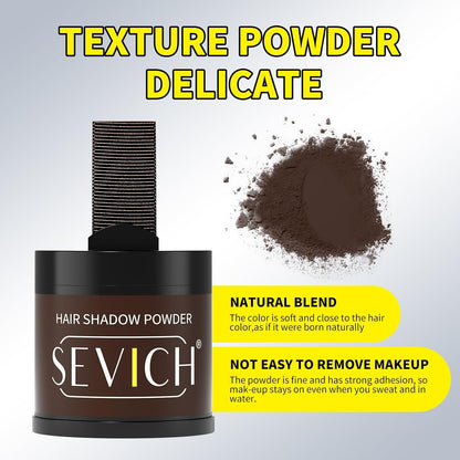 Sevich Hairline Powder 10g Large Capacity,Instantly Conceals Hair Loss,Root Touch up Powder,Hair Shadow Toppers for Women &amp; Men Thinning Gray Hair,48H Makeup Lasting,1 Box = 2.5 Boxes,Dark Brown