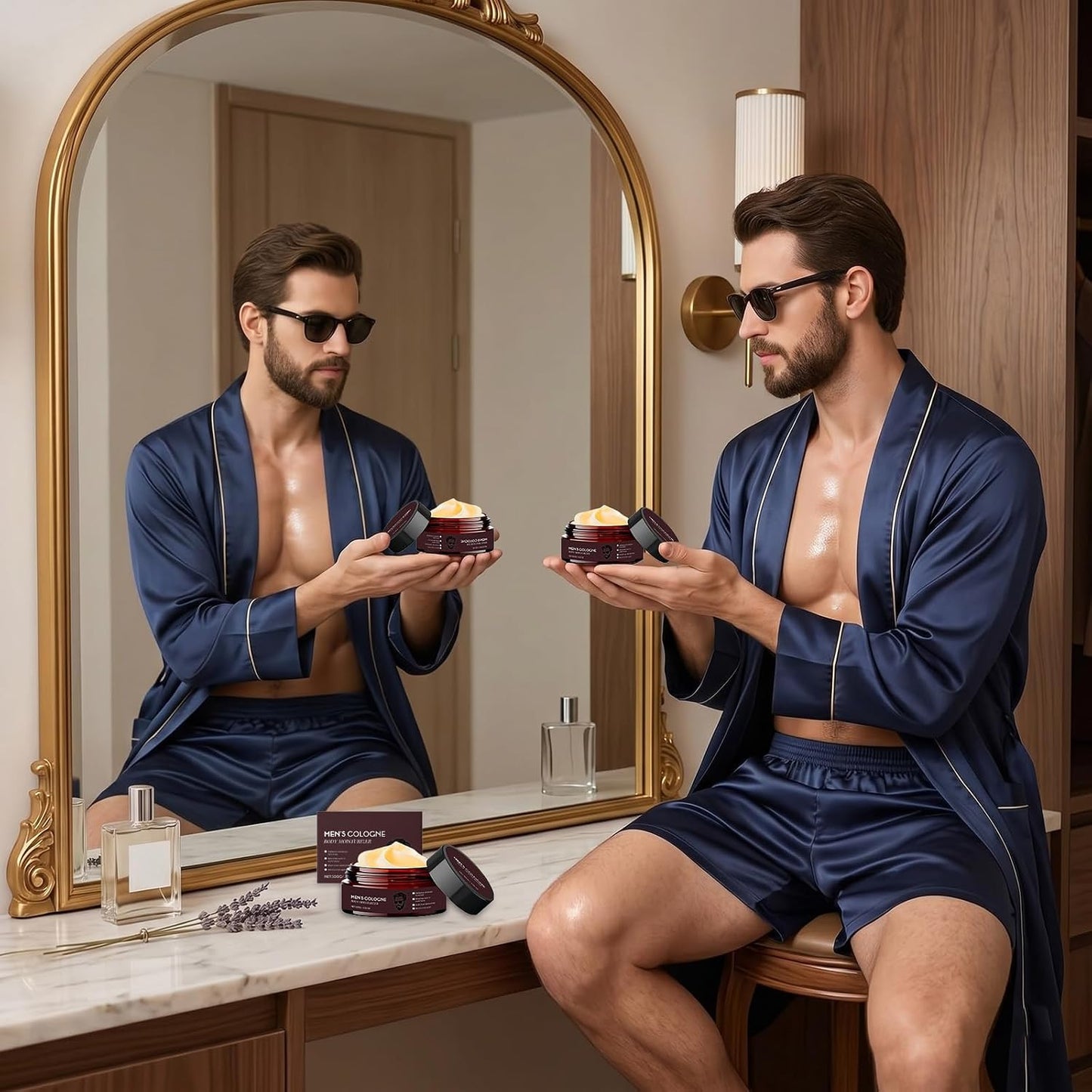2Pcs Body Butter for Men, Scented Mens Moisturiser, Deep Hydrating Moisture Body Lotion Gentle Formula