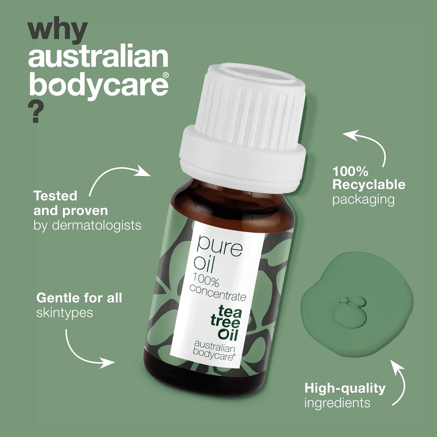 Australian Bodycare 100% Pure Tea Tree Oil, 10 ml | Our Tea Tree Oil is Pure and of Pharmaceutical Grade