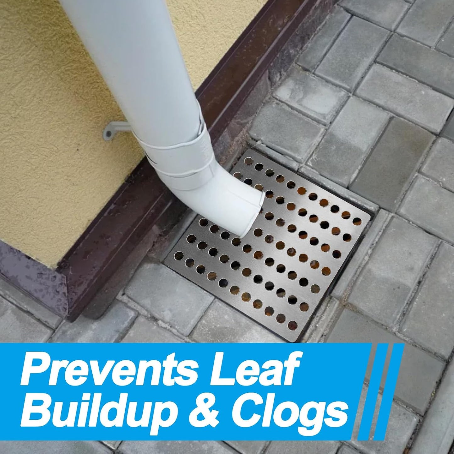 2 Pack Stainless Steel Drain Cover – 15x15cm Square Outdoor Drain Cover with 0.7cm Mesh Holes, Rustproof Drain Guard for Leaves &amp; Debris, Grid Covers for Outside Drains, Garden &amp; Shower Drainage