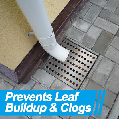 2 Pack Stainless Steel Drain Cover – 15x15cm Square Outdoor Drain Cover with 0.7cm Mesh Holes, Rustproof Drain Guard for Leaves &amp; Debris, Grid Covers for Outside Drains, Garden &amp; Shower Drainage