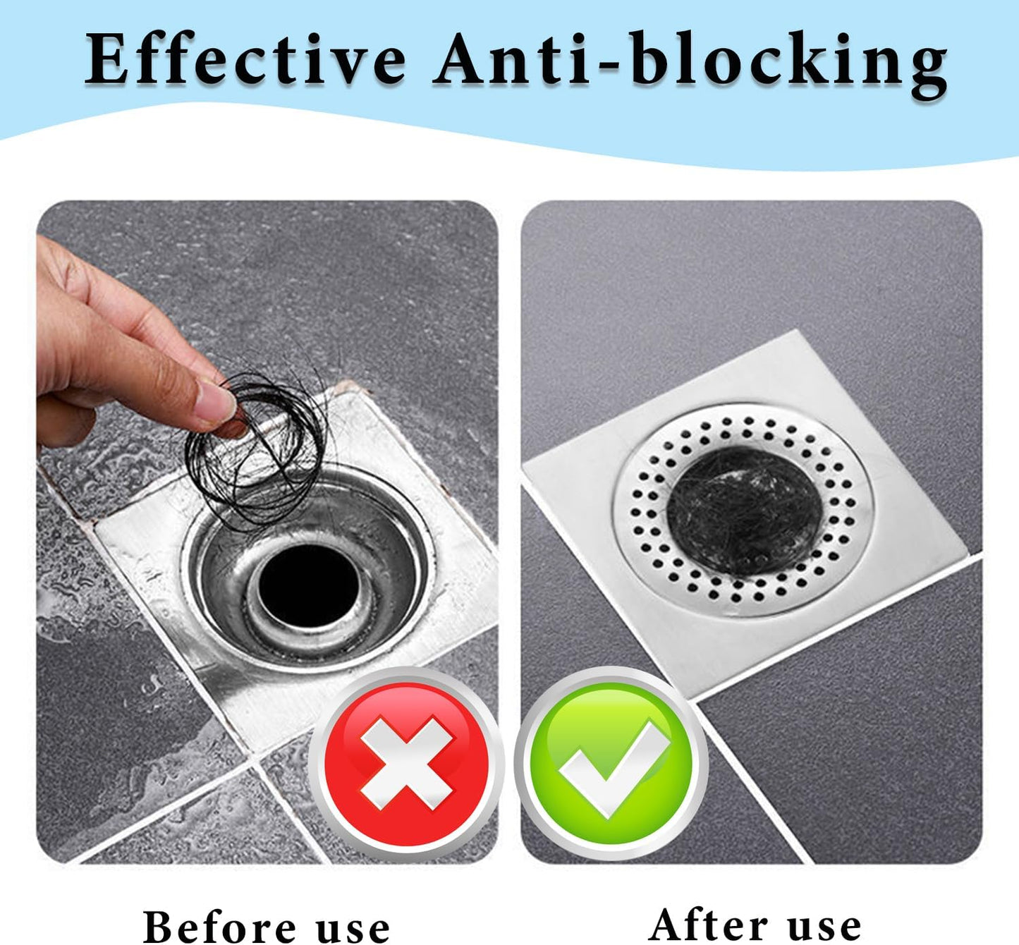 Sink Strainer Plug Stainless Steel Hole Drain Cover, Bath Plug/Shower Drain Protector Hair Catcher Sink Stopper Filter for Bathroom, Kitchen (External Diameter 7.5cm, Inner Diameter 4.5cm) Pack of 2